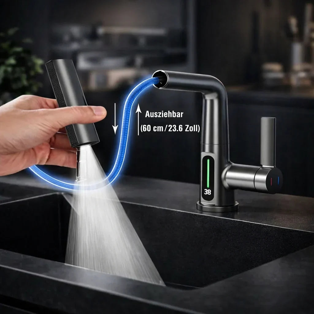 Retractable Kitchen Faucet with 5 Spray Modes – Flexible Tap
