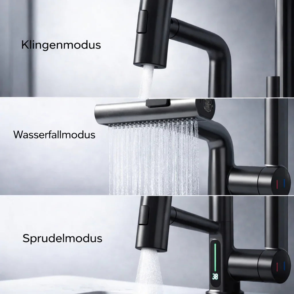Retractable Kitchen Faucet with 5 Spray Modes – Flexible Tap