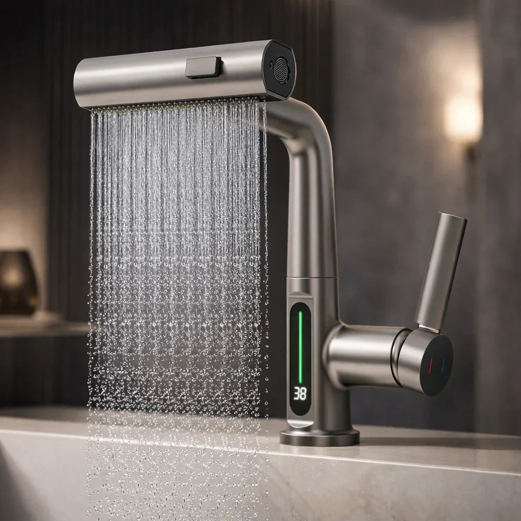 Retractable Kitchen Faucet with 5 Spray Modes – Flexible Tap