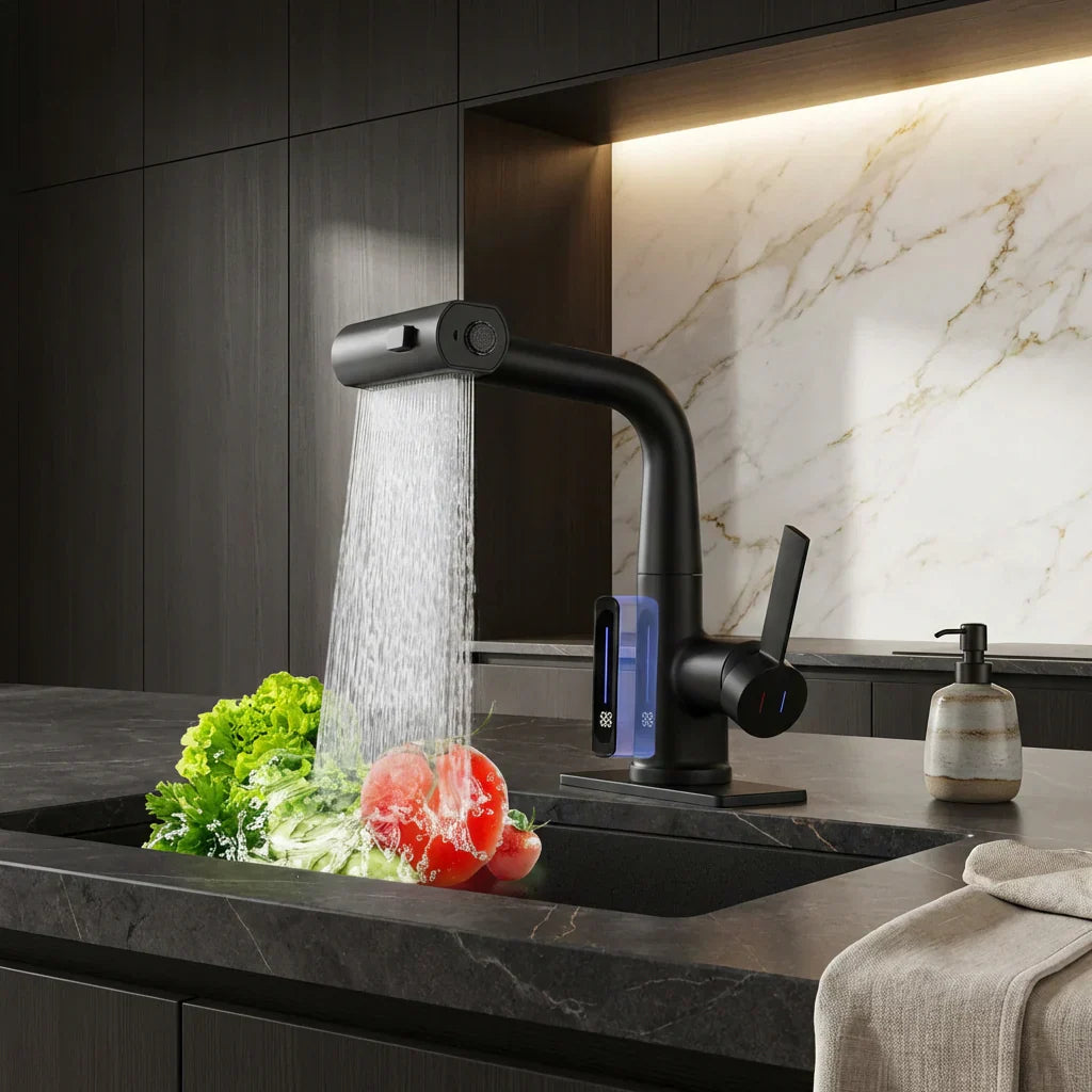 Retractable Kitchen Faucet with 5 Spray Modes – Flexible Tap