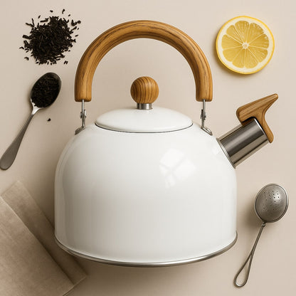 Vintage-Inspired 3-Liter Stainless Steel Whistling Kettle
