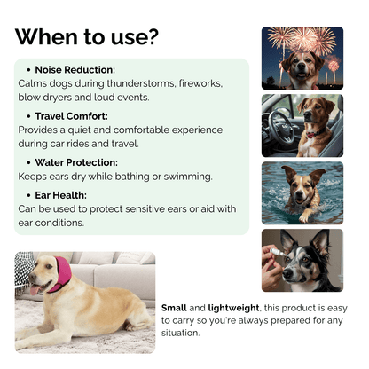 Water-Resistant Dog Ear Muffs for Stress Relief