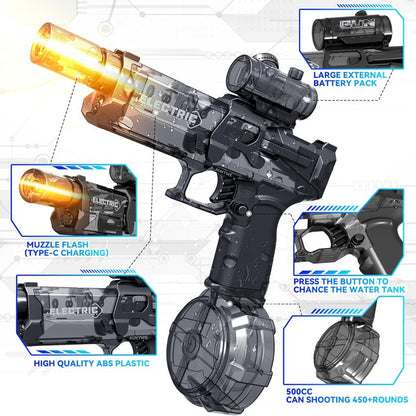 Electric Water Gun with Immersive LED Lights – PowerBlast Feature