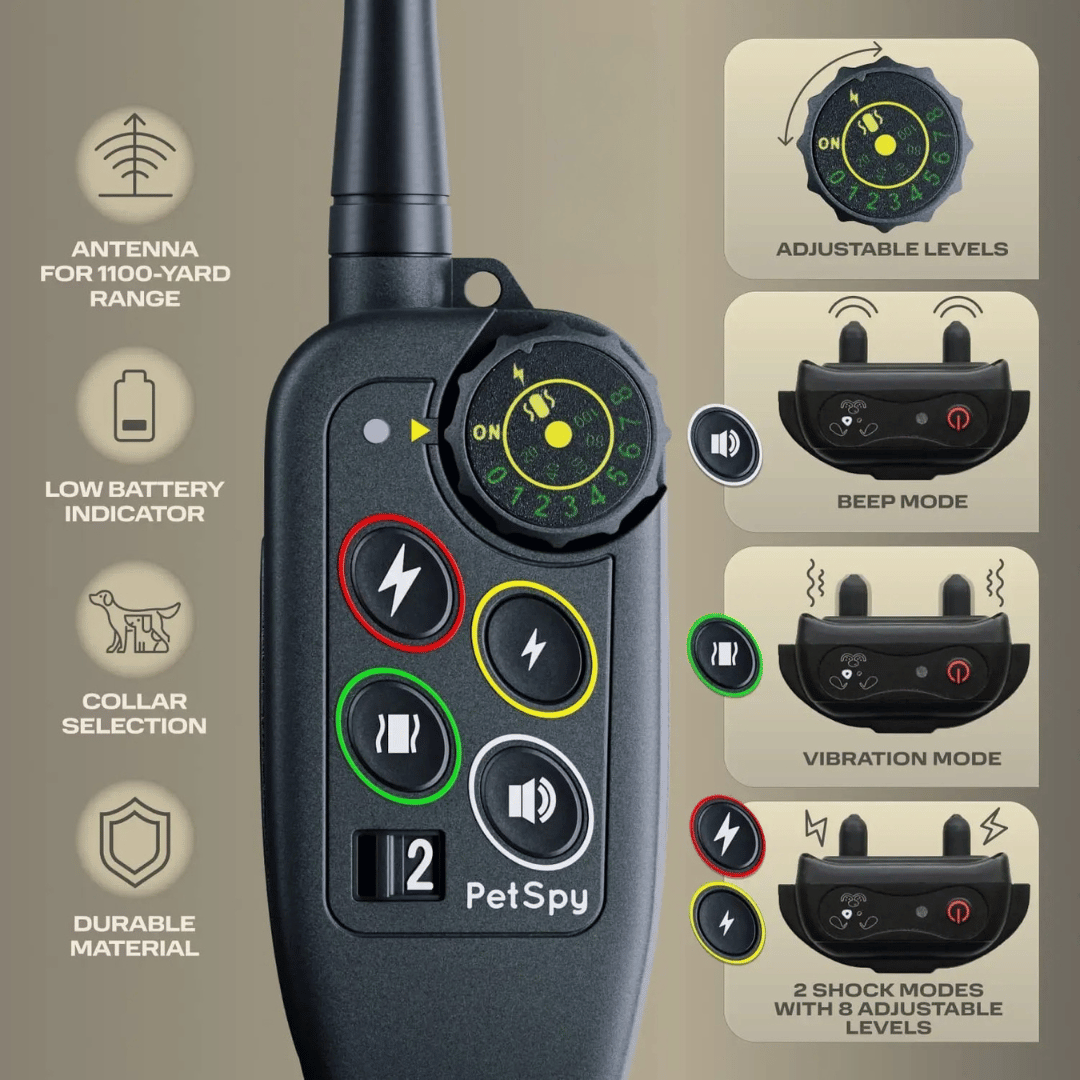 Long-Range Waterproof Dog Training Collar with Remote Control