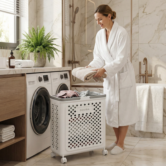Collapsible Laundry Basket with Wheels for Easy Use