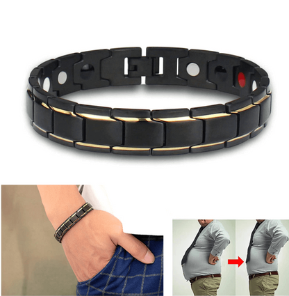 Magnetic Health Bracelet in Stainless Steel with Energy Magnets