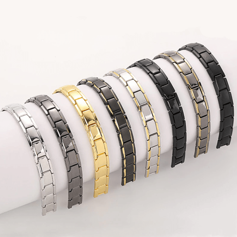Magnetic Health Bracelet in Stainless Steel with Energy Magnets