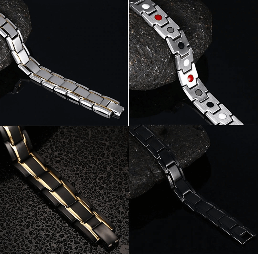Magnetic Health Bracelet in Stainless Steel with Energy Magnets