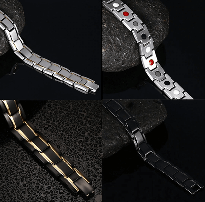 Magnetic Health Bracelet in Stainless Steel with Energy Magnets