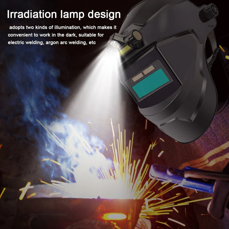 Auto-Dimming Welding Helmet with Integrated Headlight