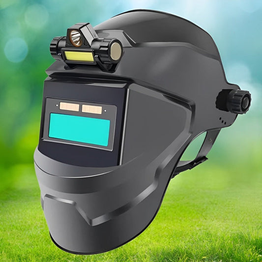 Auto-Dimming Welding Helmet with Integrated Headlight