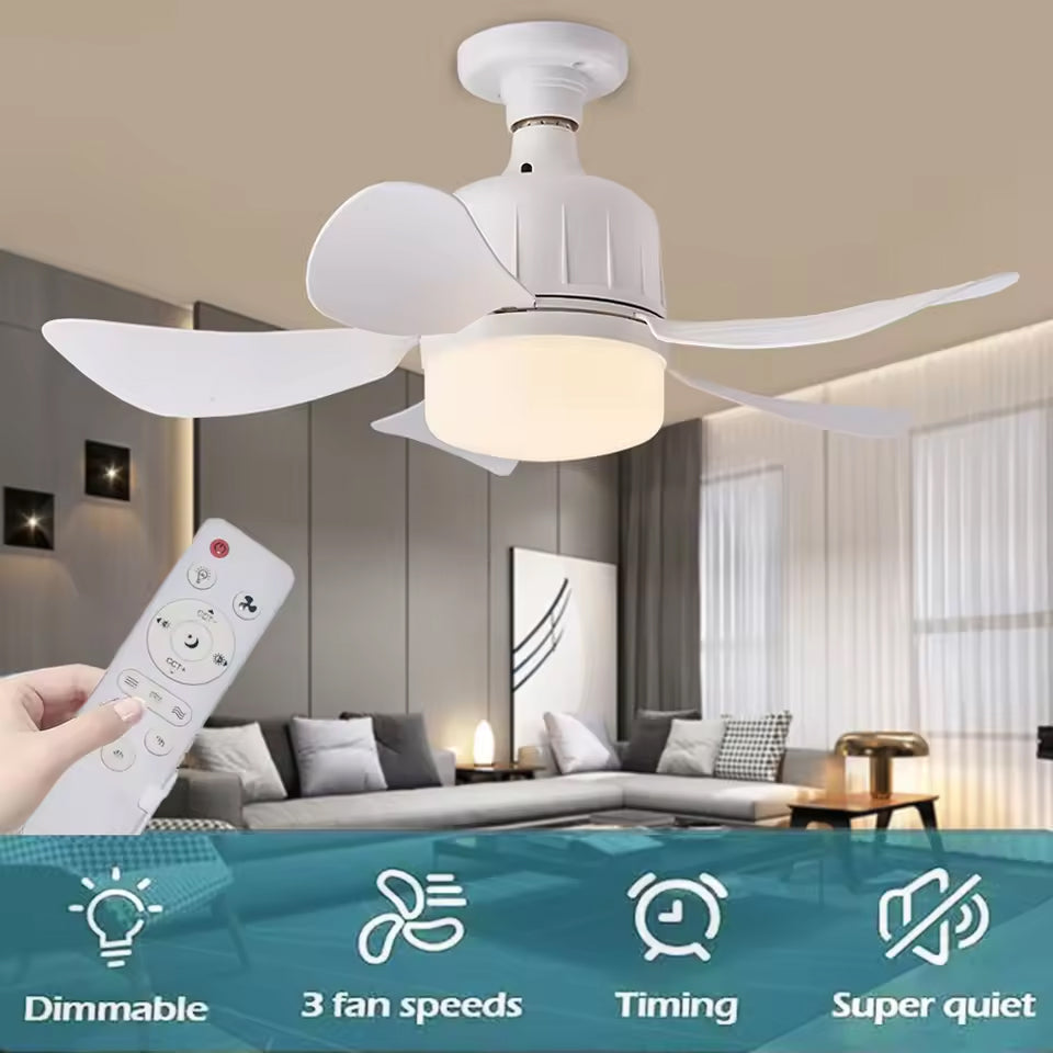 LED Light and Ceiling Fan Combo with Screw-In Design