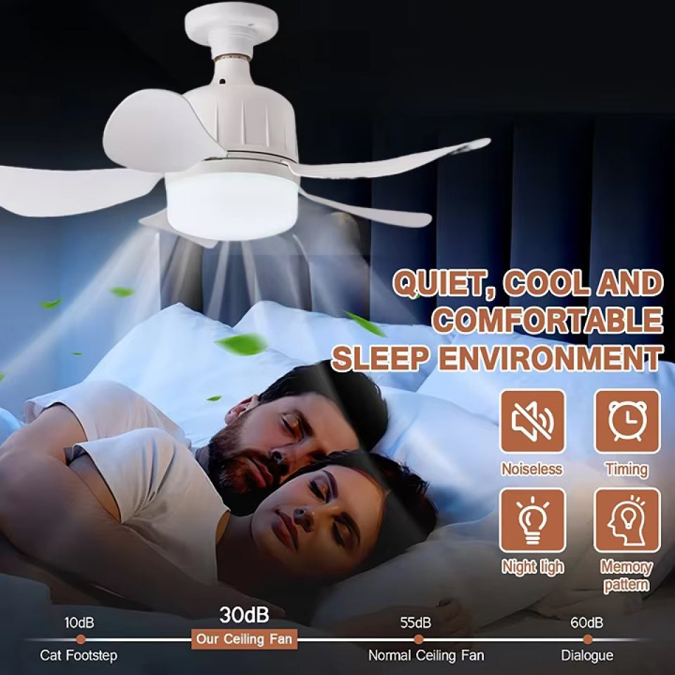 LED Light and Ceiling Fan Combo with Screw-In Design