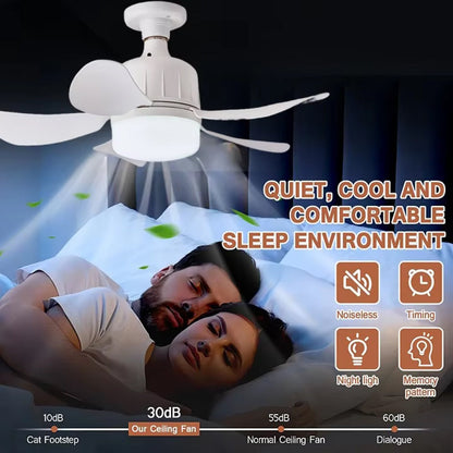 LED Light and Ceiling Fan Combo with Screw-In Design