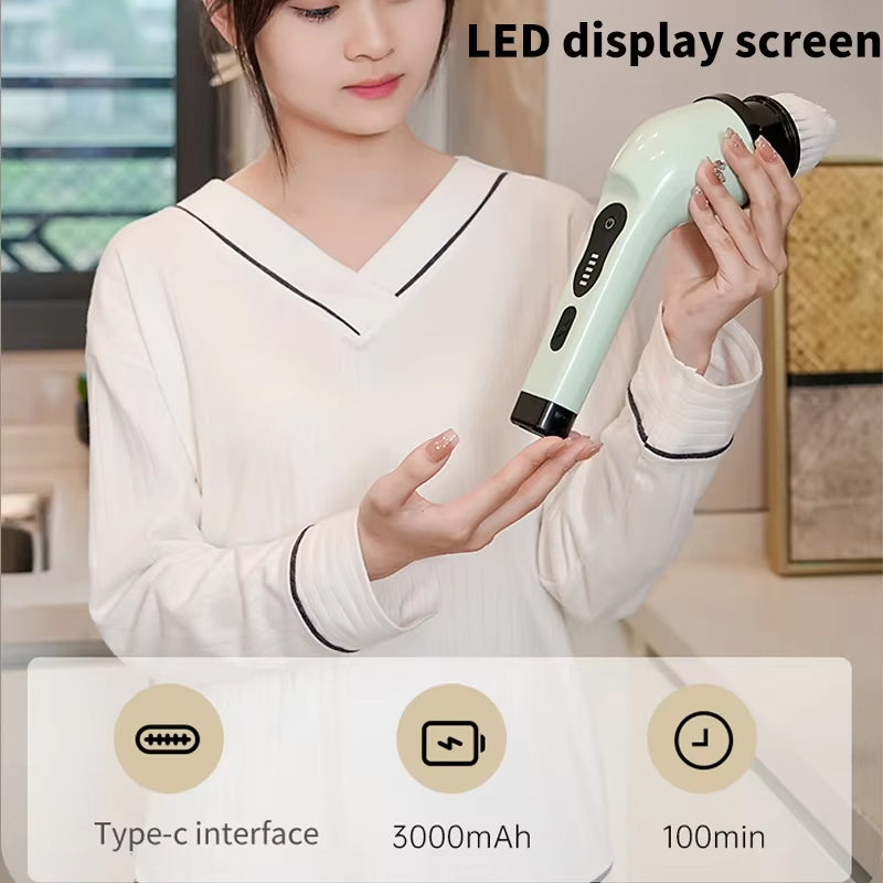 Electric Power Scrubber with Spinning Brush