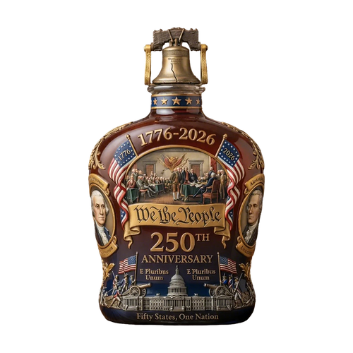 Patriotic Spirit Decanter with Iconic Bell Stopper and Gold Trim
