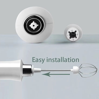 Electric Milk Frother and Whisk for Creamy Beverages