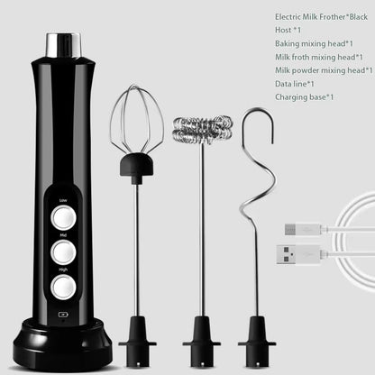 Electric Milk Frother and Whisk for Creamy Beverages