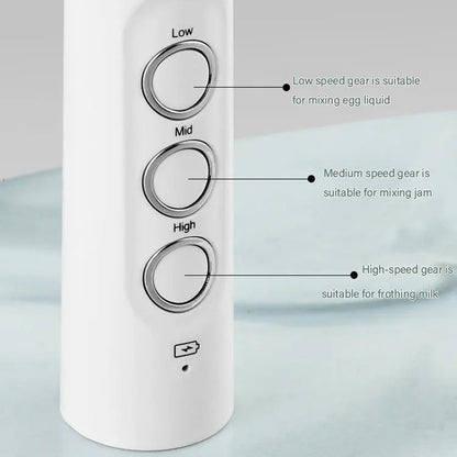 Electric Milk Frother and Whisk for Creamy Beverages