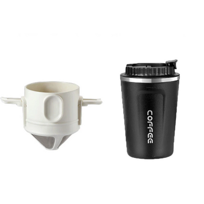 Travel Mug for Pour Over Coffee with Reusable Filter