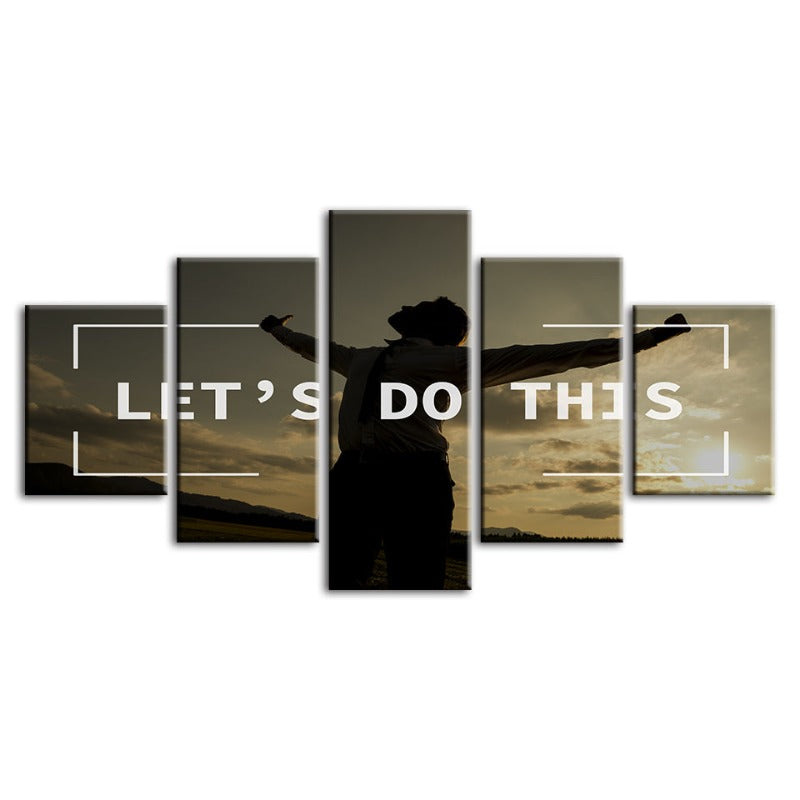 Inspiring 5-Piece Motivational Canvas Art Set