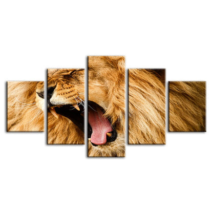 Majestic Lion's Roar - 5 Piece Canvas Art Set