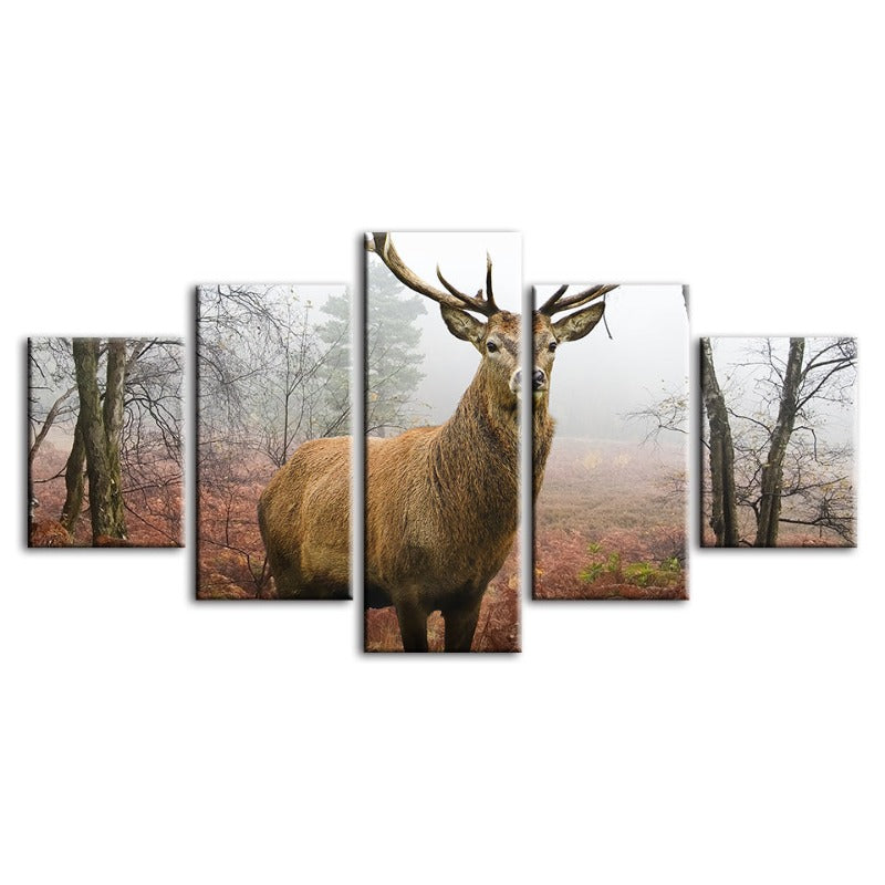 Serene Autumn Deer - 5 Piece Canvas Art Set