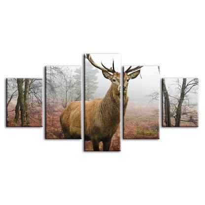 Serene Autumn Deer - 5 Piece Canvas Art Set