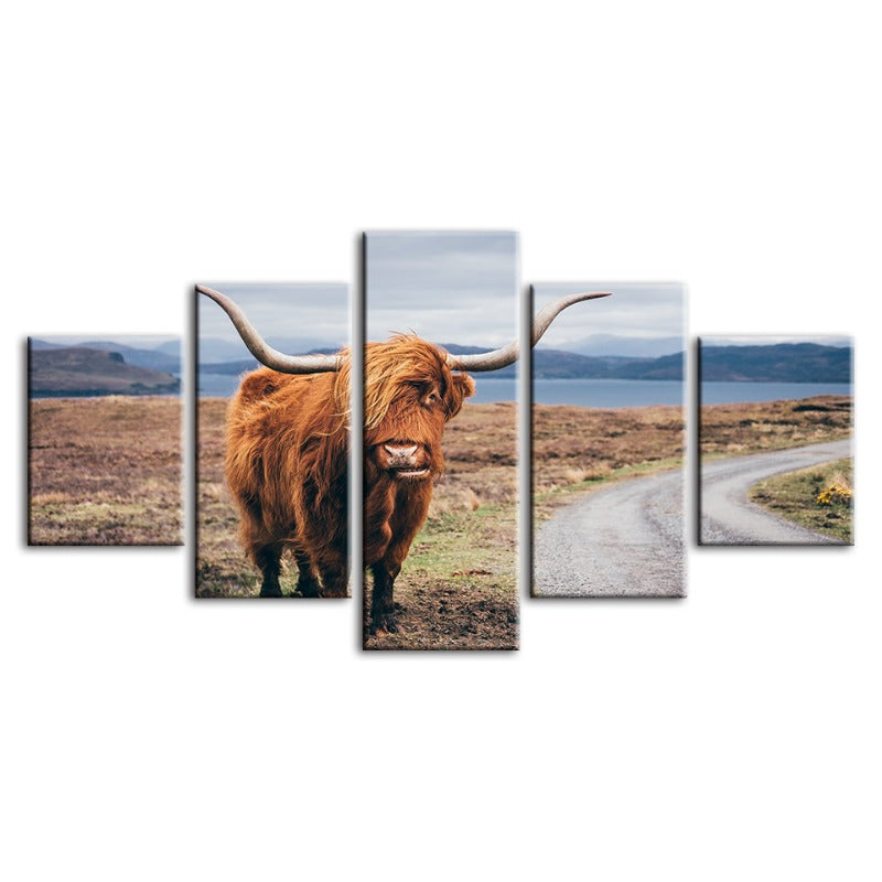 Charming Canvas Set of 5 - Rustic Cow Wall Art