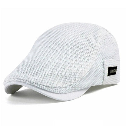 Summer Flat Cap - Breathable Mesh Beret Hat for UV Shielding