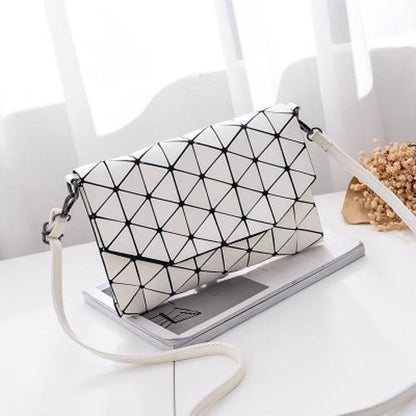 Matte Shoulder Bag with Abstract Geometric Design