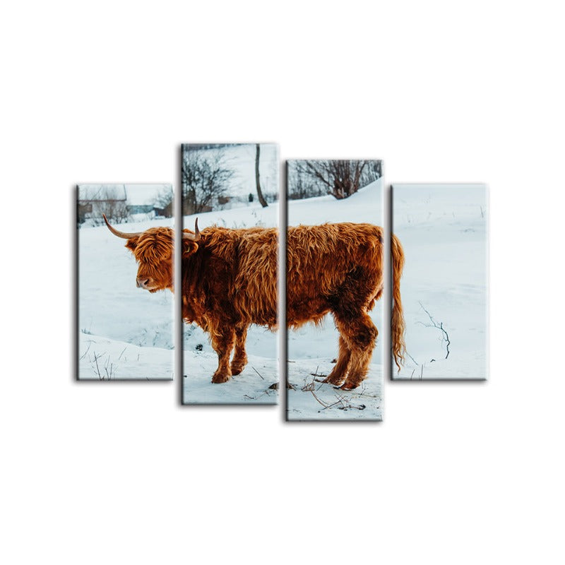 Charming Cow Canvas Art Set - 4 Piece Wall Decor