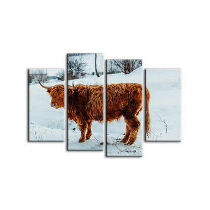 Charming Cow Canvas Art Set - 4 Piece Wall Decor