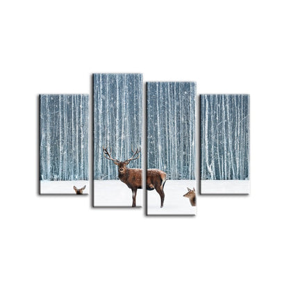 Winter Serenity: 4-Piece Canvas Art Set for Tranquil Spaces