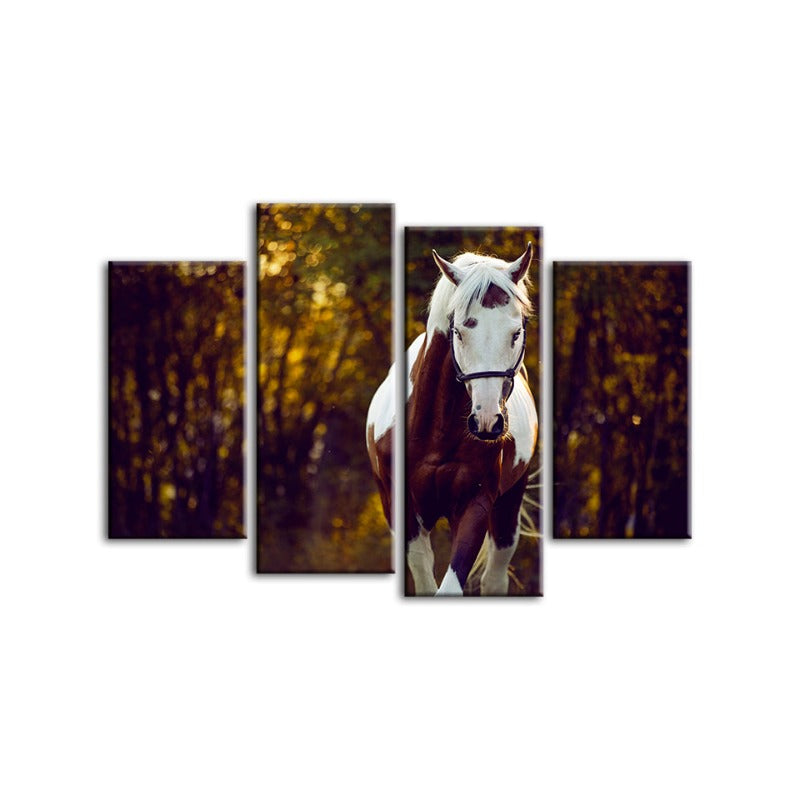 Serene Equine Elegance - 4 Piece Canvas Wall Art