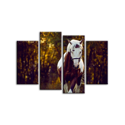 Serene Equine Elegance - 4 Piece Canvas Wall Art