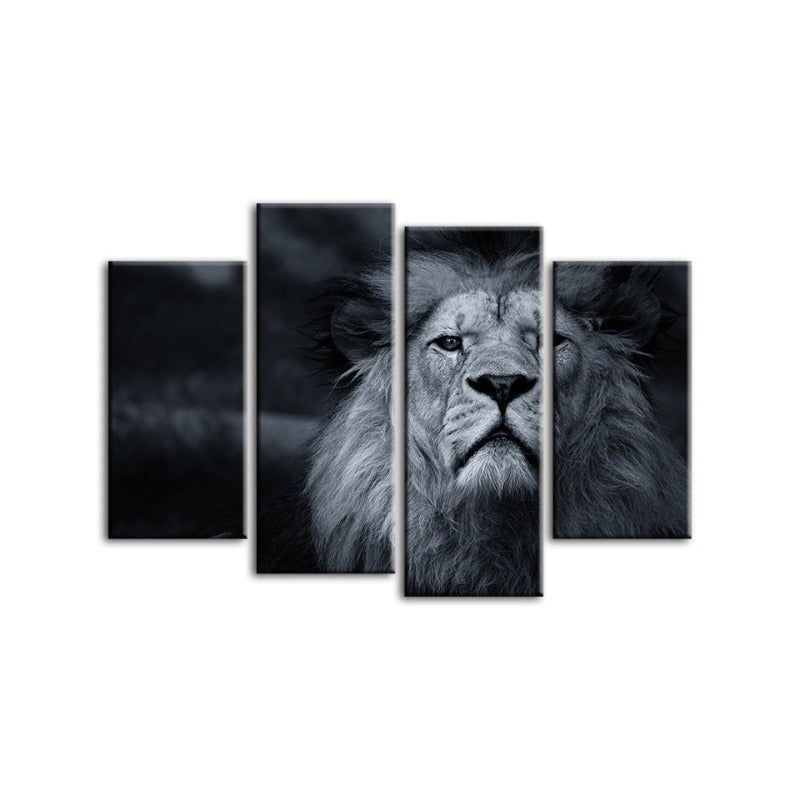 Serene Lion Canvas Art Set - 4 Piece Wall Décor