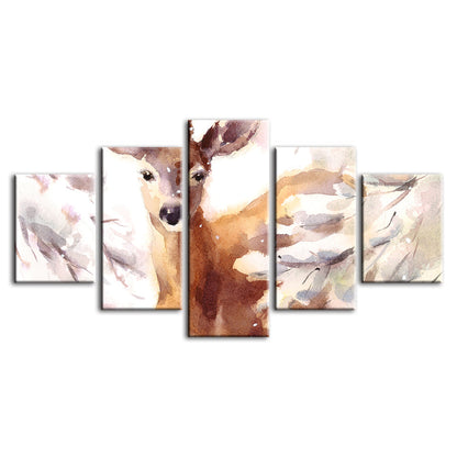 Serene Forest Fable - 5-Piece Canvas Art Set