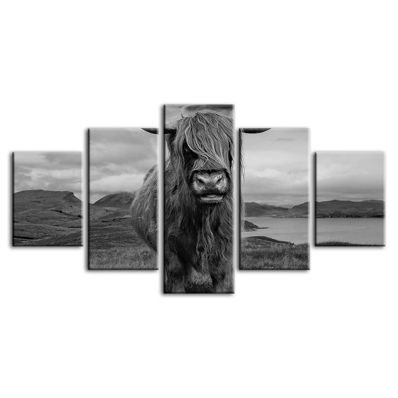 Charming 5-Piece Canvas Art Set Featuring Majestic Cows