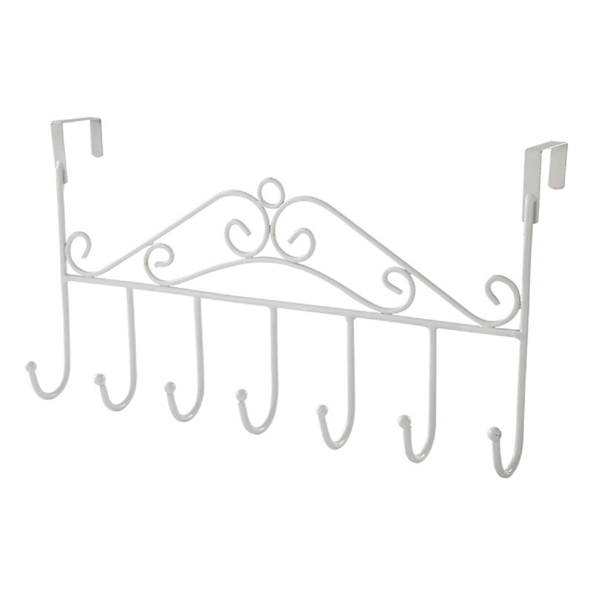 7-Hook Metal Hanger Bracket for Wall and Door Clothes Storage
