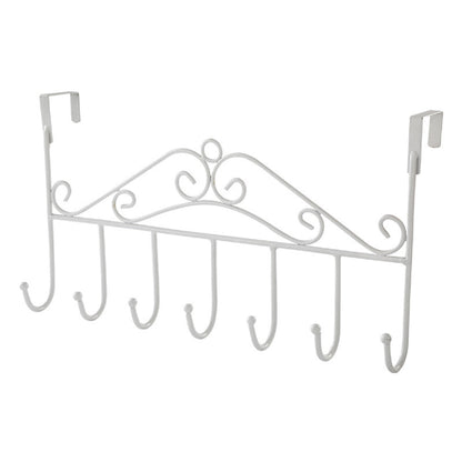 7-Hook Metal Hanger Bracket for Wall and Door Clothes Storage