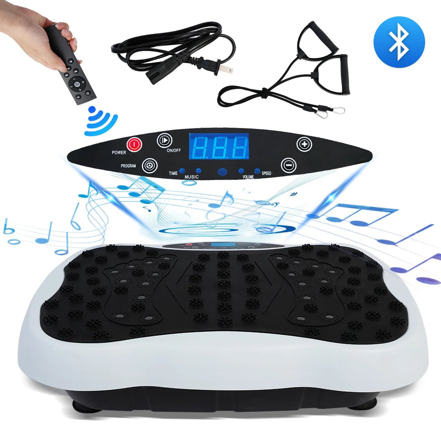 Dual Motor Full Body Vibration Exercise Machine with 120 Speeds and Bands