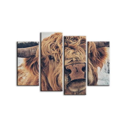Charming Cow Canvas Art Set - 4 Piece Wall Décor
