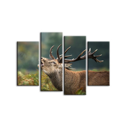 Majestic Elk Quartet - Nature-Inspired Canvas Artwork