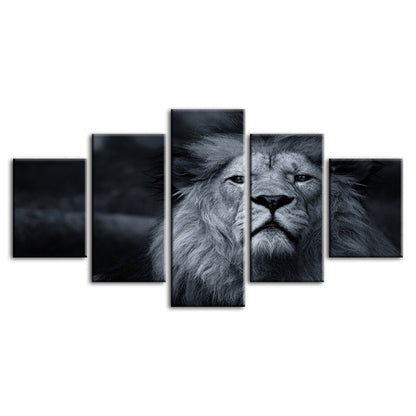 Majestic Lion Canvas Art Set - 5 Piece Collection