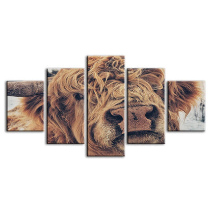 Charming Cow Canvas Art Set - 5 Panels for Stunning Decor