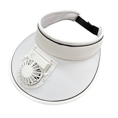 Sun Hat with Large Brim and UV Protection - USB Fan Summer Visor