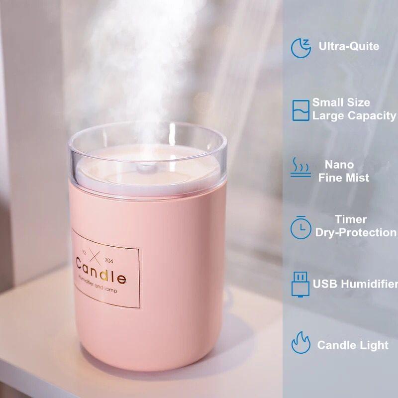 Candle-Shaped Aroma Therapy Humidifier - Elegant Design