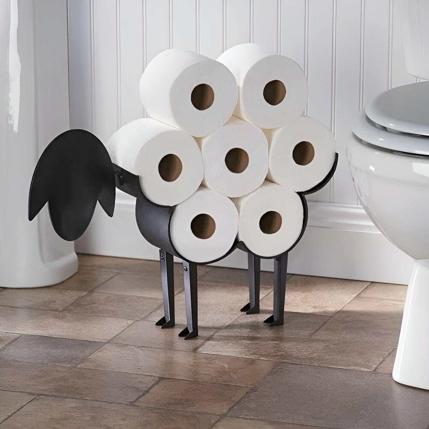 Charming Sheep-Design Toilet Paper Holder for 8 Rolls