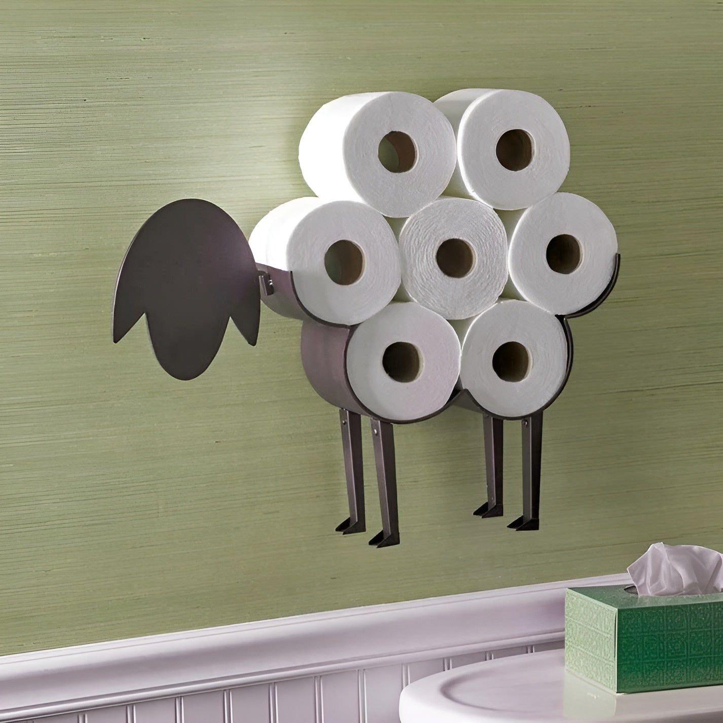Charming Sheep-Design Toilet Paper Holder for 8 Rolls